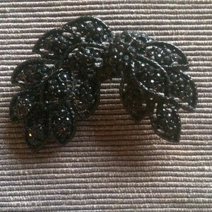 🕷🕸VTG Gorgeous Black Rhinestone Brooch